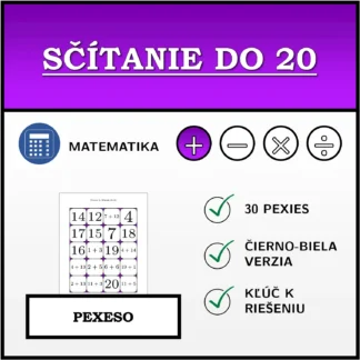 Pexeso: Sčítanie do 20