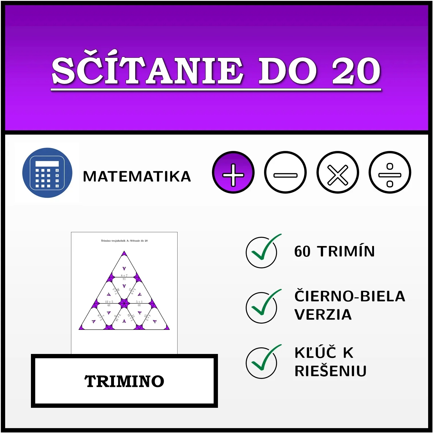 Trimino: Sčítanie do 20
