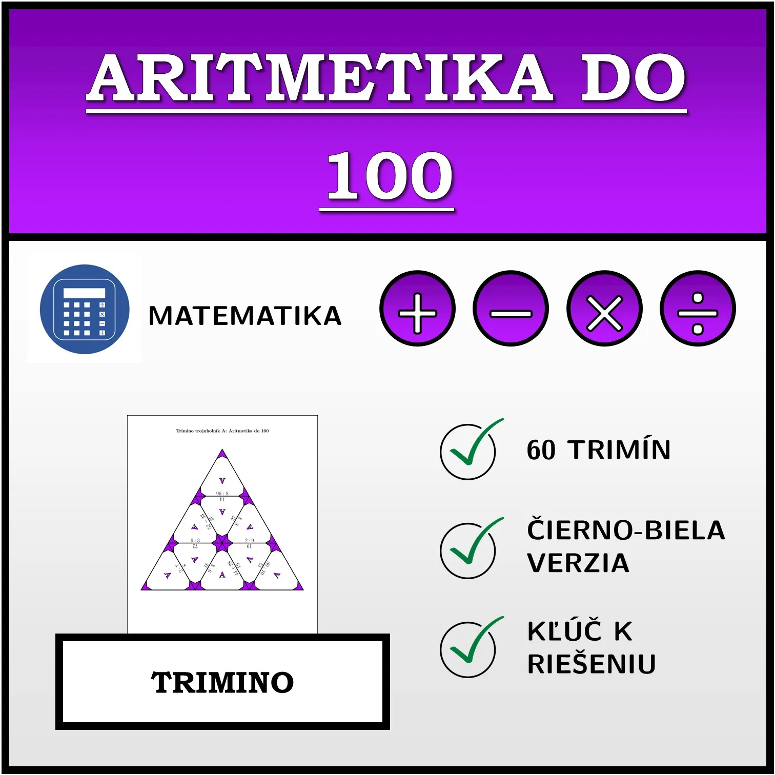 Trimino: Aritmetika do 100