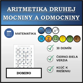 Domino: Aritmetika druhej mocniny a odmocniny
