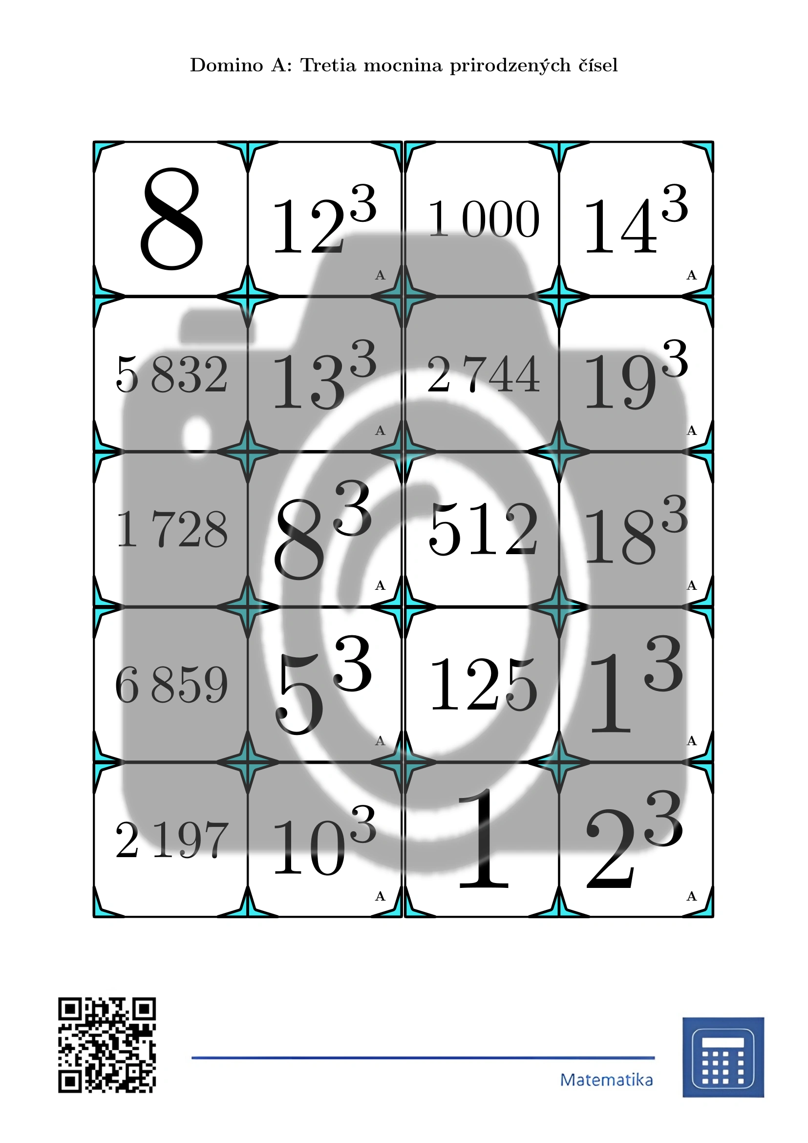 Domino: Tretia mocnina prirodzených čísel – Obrázok 2