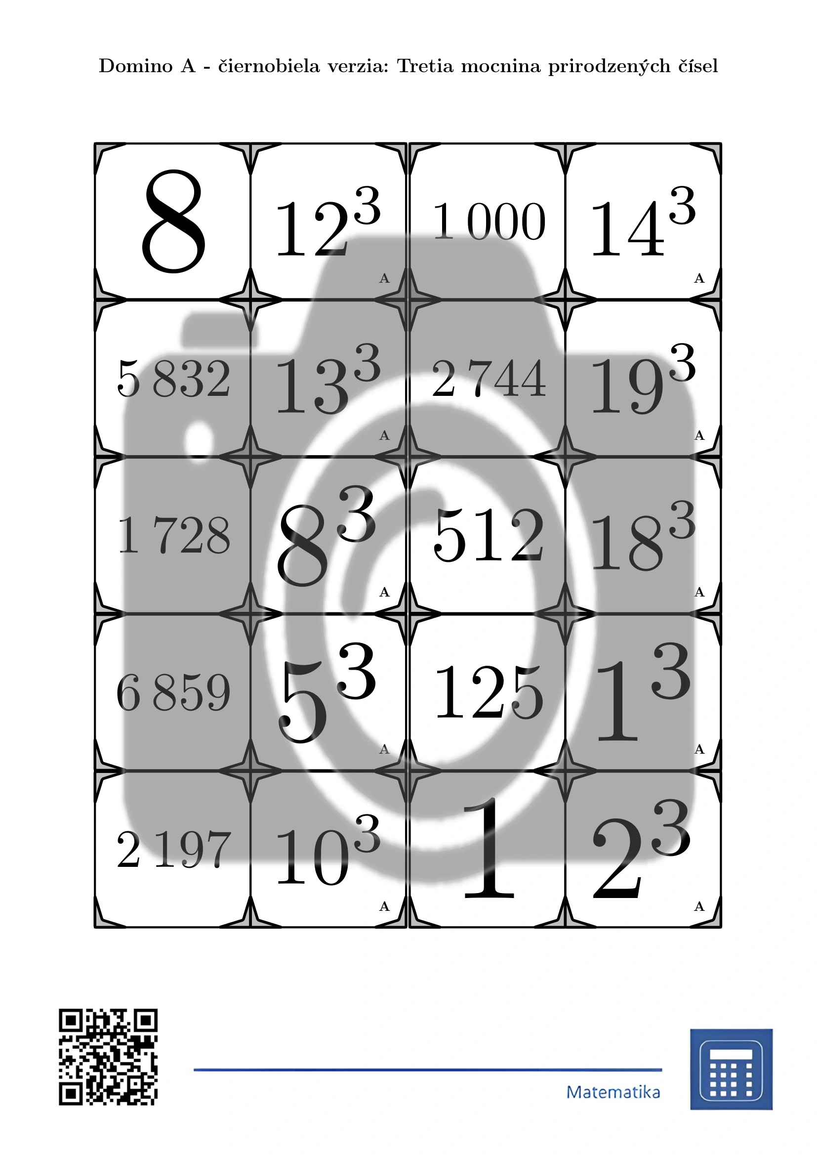 Domino: Tretia mocnina prirodzených čísel – Obrázok 3