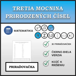 Priraďovačka: Tretia mocnina prirodzených čísel