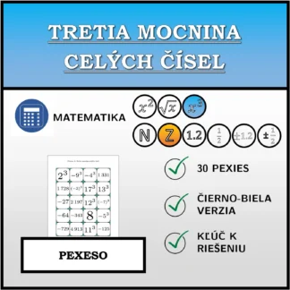 Pexeso: Tretia mocnina celých čísel