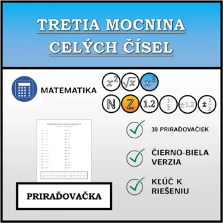 Priraďovačka: Tretia mocnina celých čísel