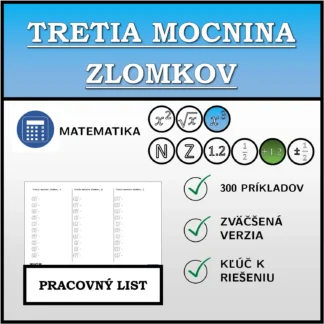 Pracovný list: Tretia mocnina zlomkov
