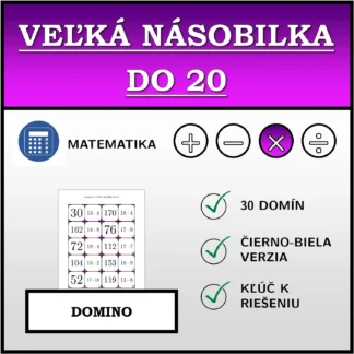 Domino: Veľká násobilka do 20