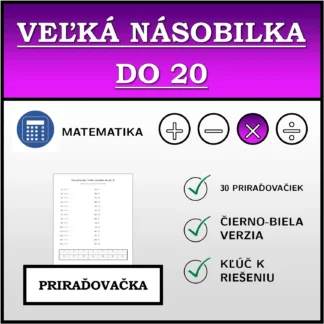 Priraďovačka: Veľká násobilka do 20