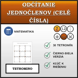 Tetromino: Odčítanie jednočlenov (celé čísla)