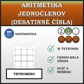 Tetromino: Aritmetika jednočlenov (desatinné čísla)