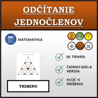 Trimino: Odčítanie jednočlenov