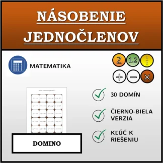 Domino: Násobenie jednočlenov