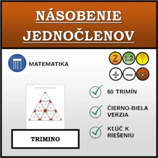 Trimino: Násobenie jednočlenov