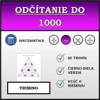 Trimino: Odčítanie do 1000