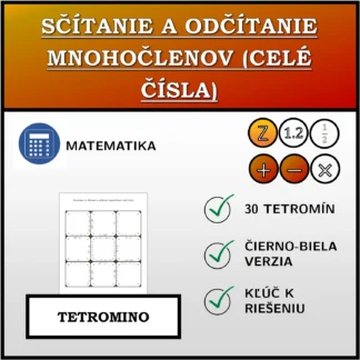 Tetromino: Sčítanie a odčítanie mnohočlenov (celé čísla)