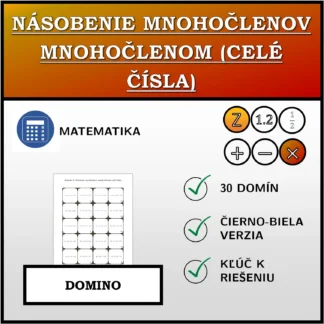 Domino: Násobenie mnohočlenov mnohočlenom (celé čísla)