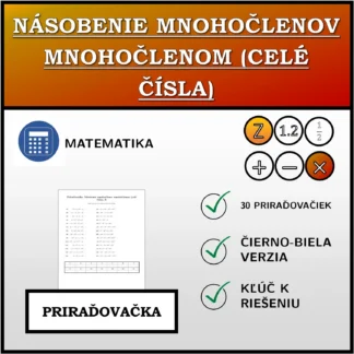 Priraďovačka: Násobenie mnohočlenov mnohočlenom (celé čísla)