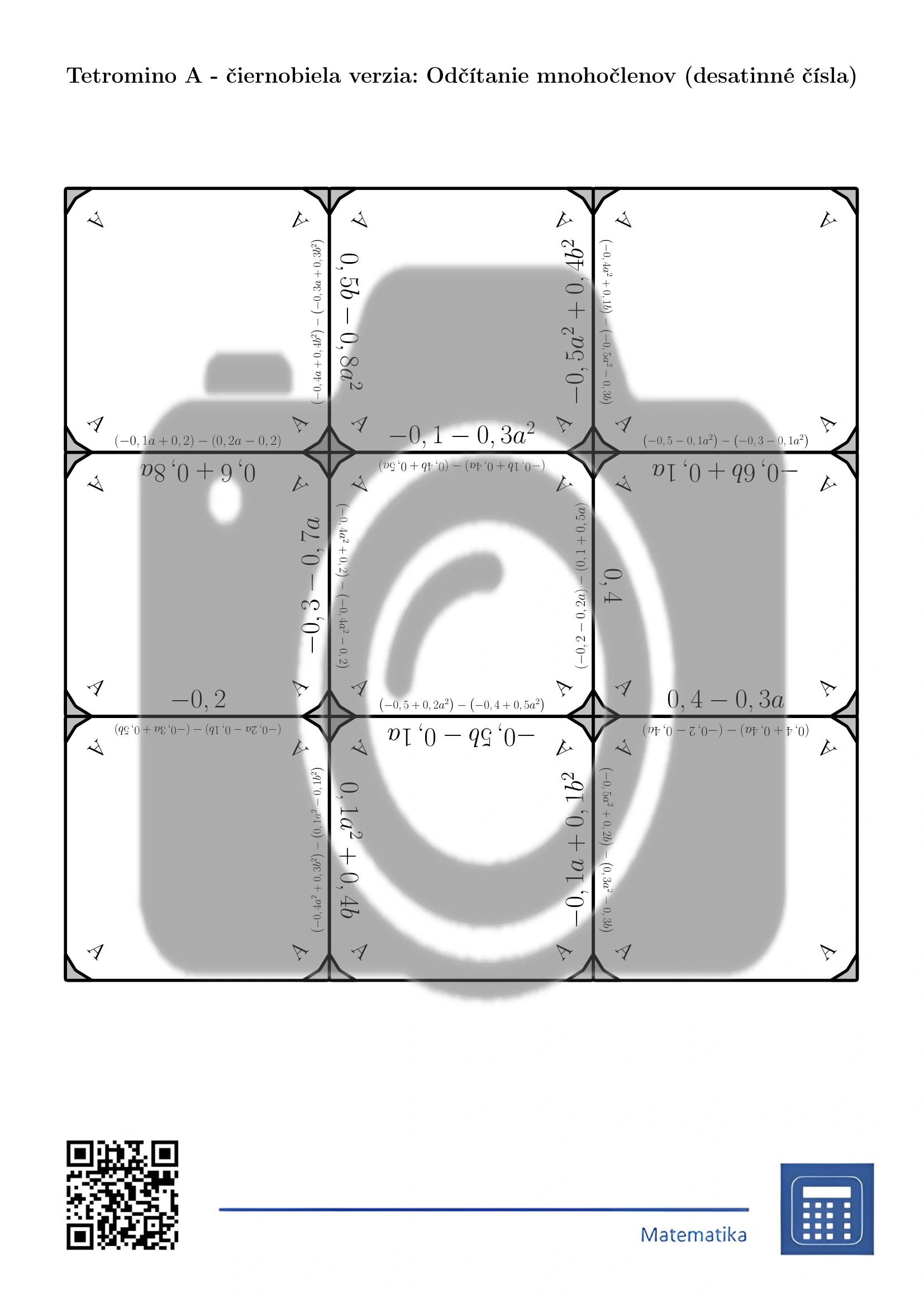 Tetromino: Odčítanie mnohočlenov (desatinné čísla) – Obrázok 3