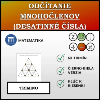 Trimino: Odčítanie mnohočlenov (desatinné čísla)