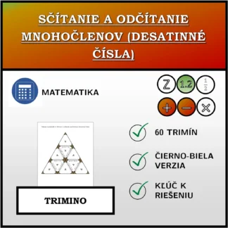 Trimino: Sčítanie a odčítanie mnohočlenov (desatinné čísla)