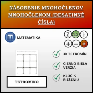 Tetromino: Násobenie mnohočlenov mnohočlenom (desatinné čísla)