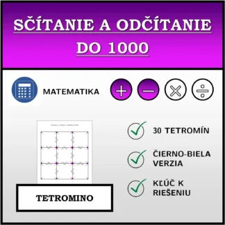 Tetromino: Sčítanie a odčítanie do 1000