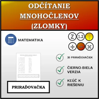 Priraďovačka: Odčítanie mnohočlenov (zlomky)