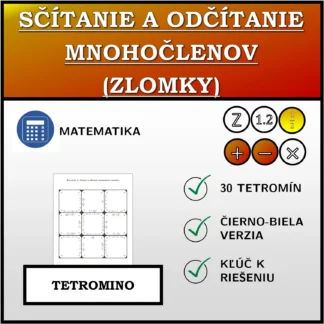 Tetromino: Sčítanie a odčítanie mnohočlenov (zlomky)