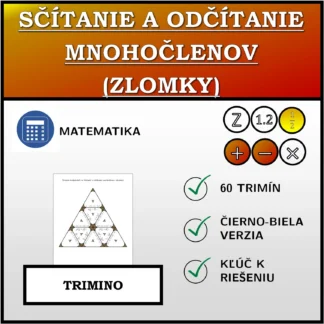Trimino: Sčítanie a odčítanie mnohočlenov (zlomky)