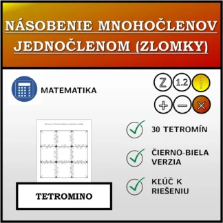 Tetromino: Násobenie mnohočlenov jednočlenom (zlomky)