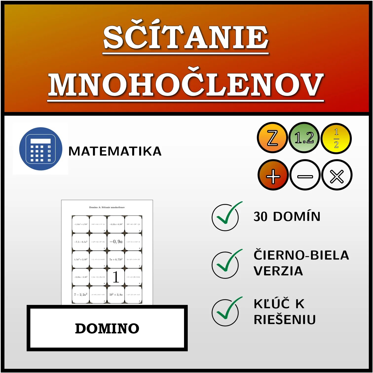 Domino: Sčítanie mnohočlenov