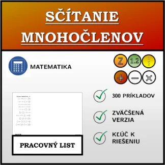 Pracovný list: Sčítanie mnohočlenov