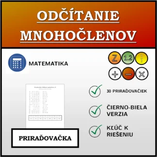 Priraďovačka: Odčítanie mnohočlenov