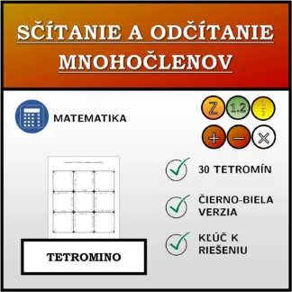 Tetromino: Sčítanie a odčítanie mnohočlenov