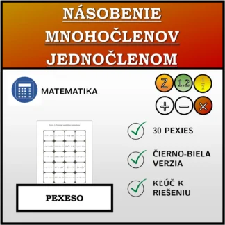 Pexeso: Násobenie mnohočlenov jednočlenom