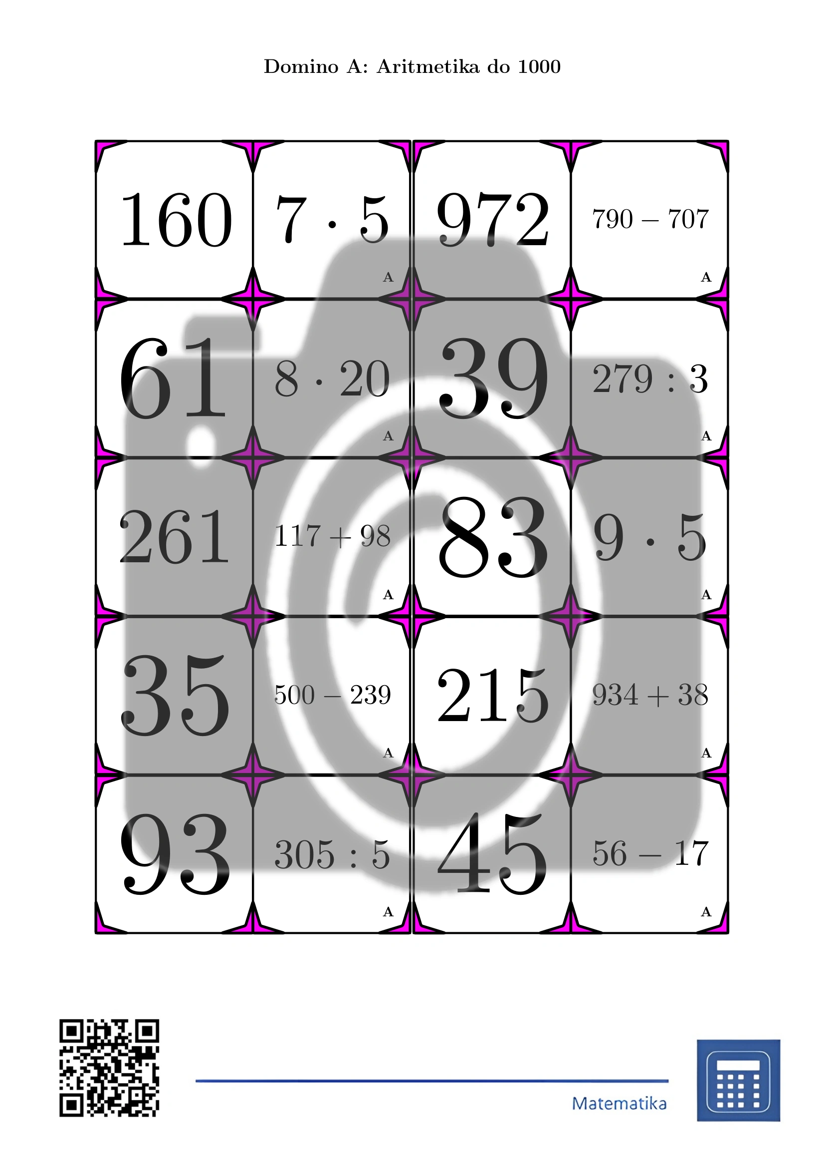 Domino: Aritmetika do 1000 – Obrázok 2