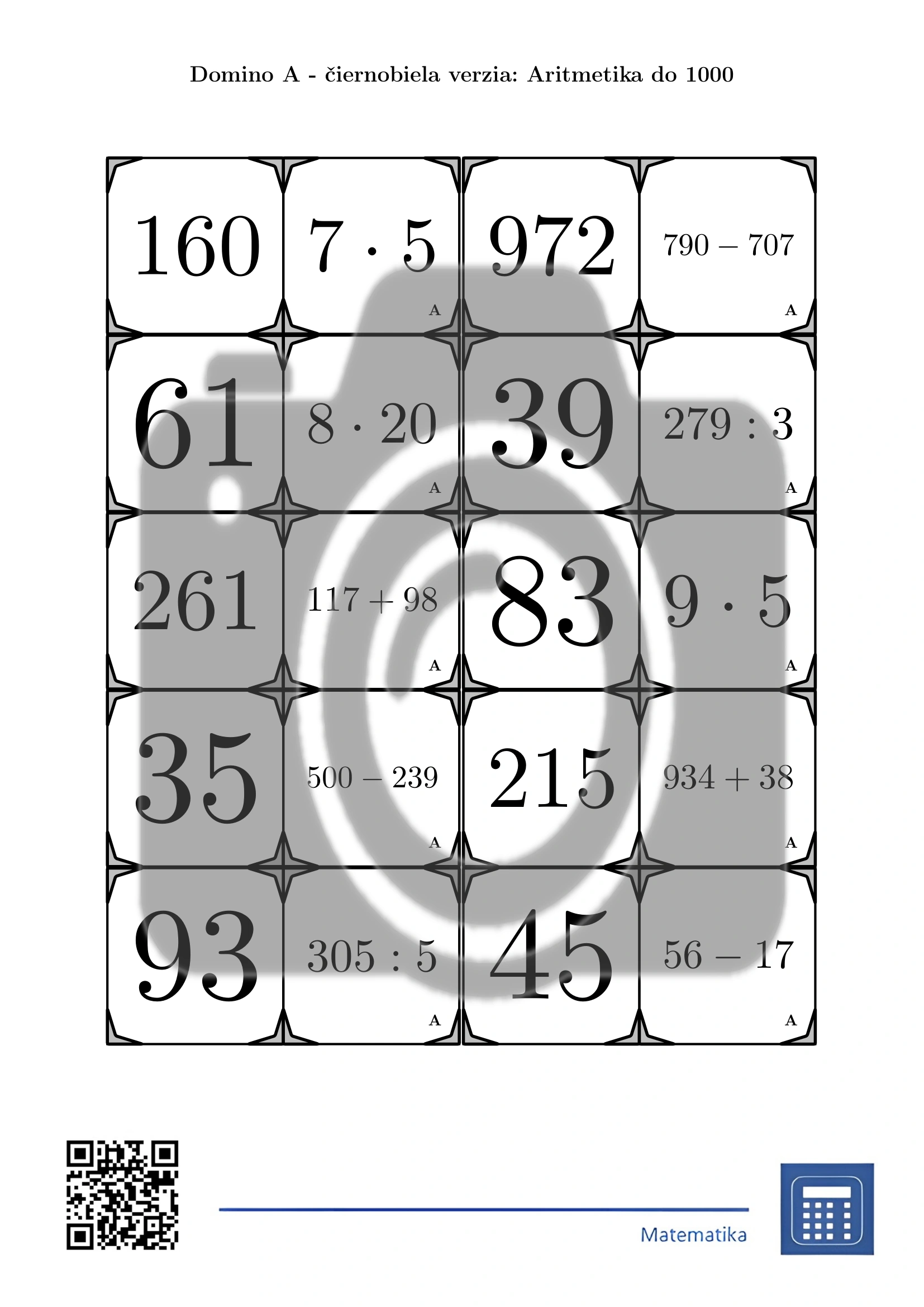 Domino: Aritmetika do 1000 – Obrázok 3