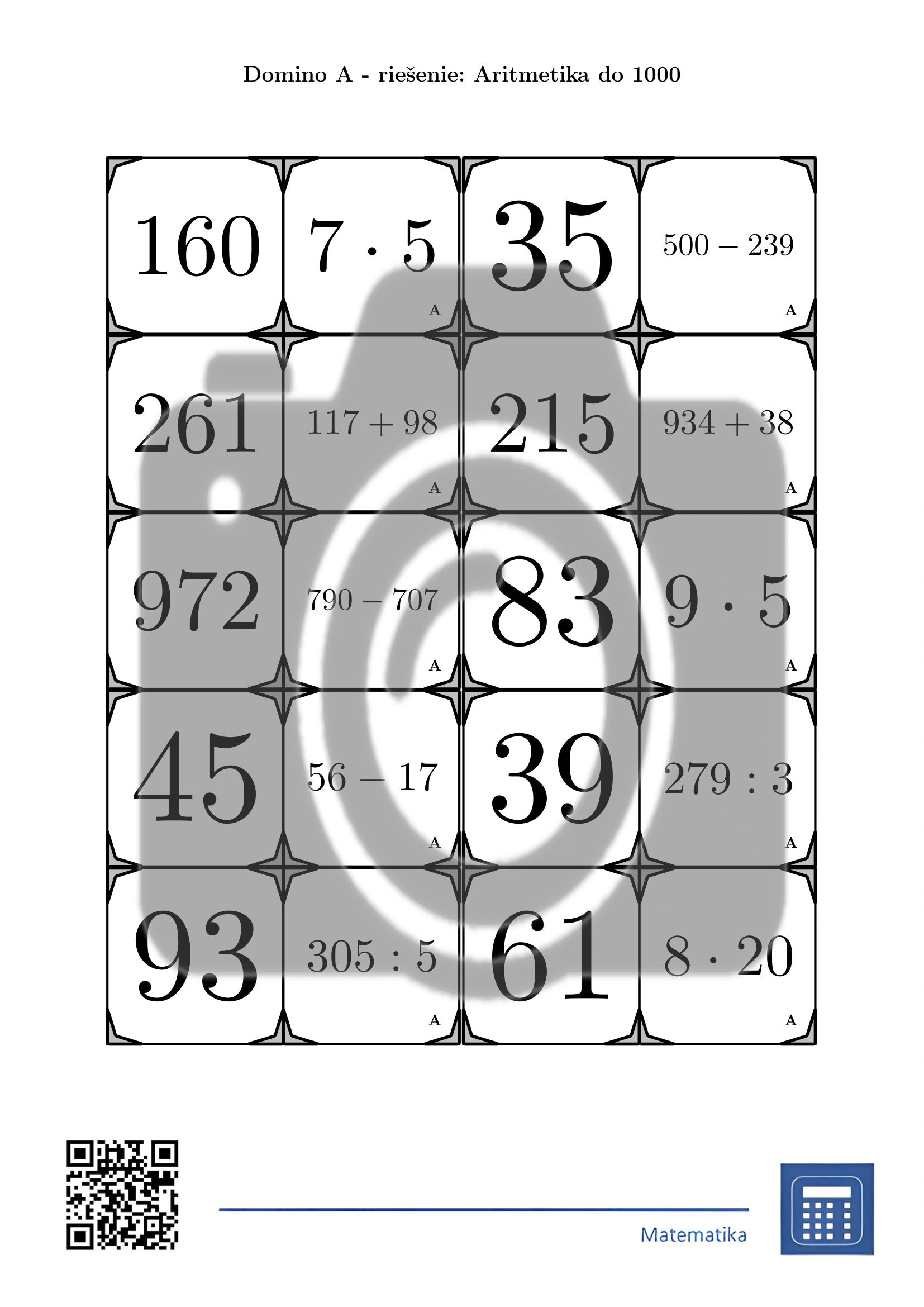 Domino: Aritmetika do 1000 – Obrázok 4