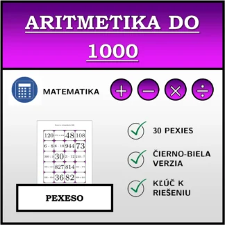 Pexeso: Aritmetika do 1000