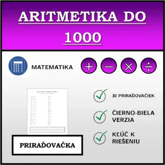 Priraďovačka: Aritmetika do 1000