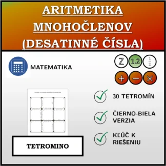 Tetromino: Aritmetika mnohočlenov (desatinné čísla)