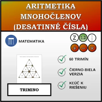Trimino: Aritmetika mnohočlenov (desatinné čísla)