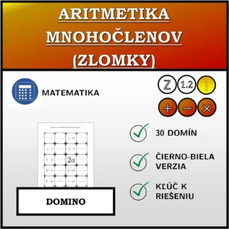 Domino: Aritmetika mnohočlenov (zlomky)