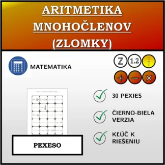 Pexeso: Aritmetika mnohočlenov (zlomky)