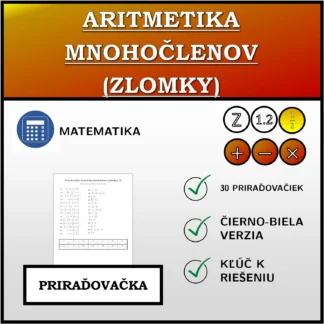 Priraďovačka: Aritmetika mnohočlenov (zlomky)