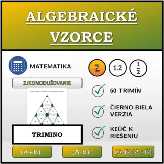 Trimino: Algebraické vzorce, zjednodušovanie (celé čísla)
