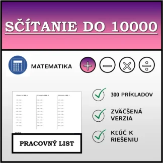 Pracovný list: Sčítanie do 10000