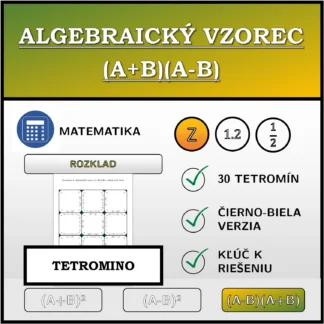 Tetromino: Algebraický vzorec (A+B)(A-B), rozklad (celé čísla)