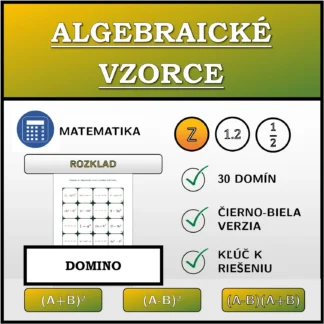Domino: Algebraické vzorce, rozklad (celé čísla)