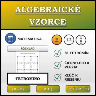 Tetromino: Algebraické vzorce, rozklad (celé čísla)